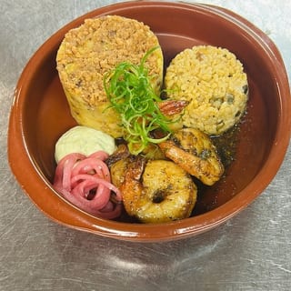 Herb butter Shrimp Mofongo