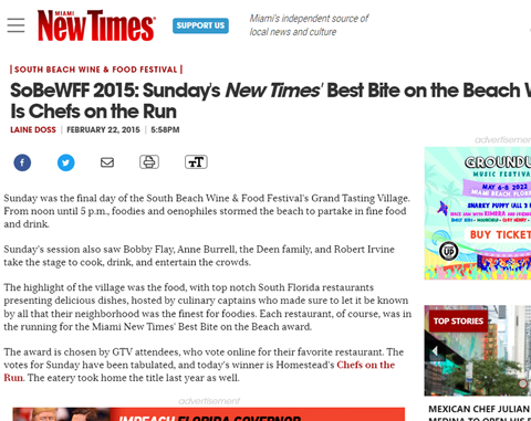 Miami New Times – SoBeWFF 2015